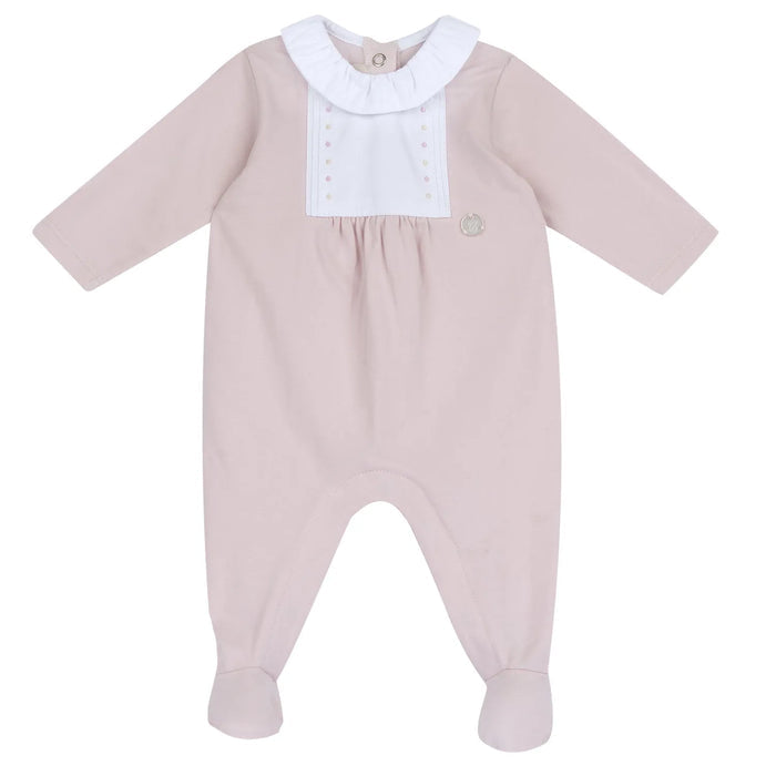 Infants Light Pink Embellished Leg Opening Babysuit