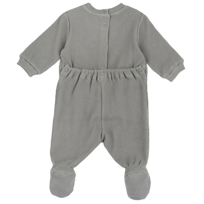 Infants Medium Green Applique Back Opening Babysuit