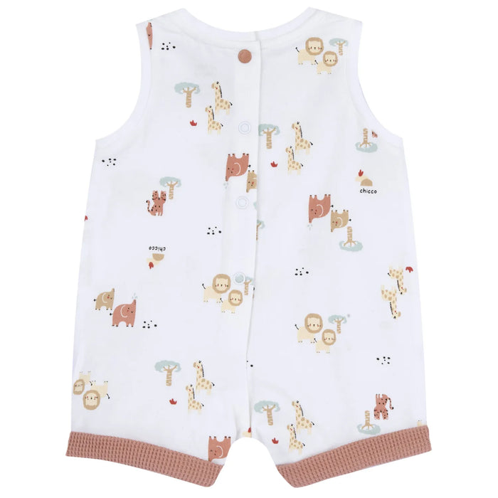 Infants White Animal Printed Romper