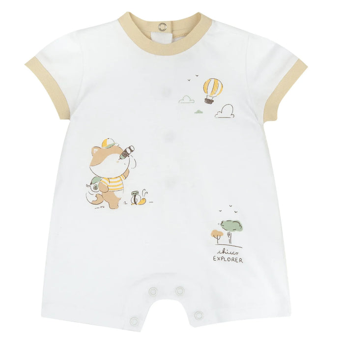 Infants White Printed Romper