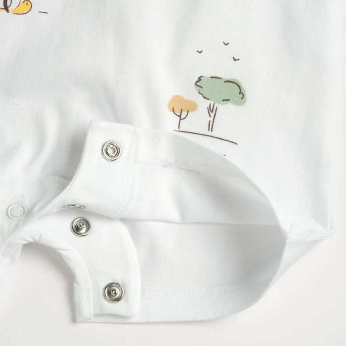 Infants White Printed Romper