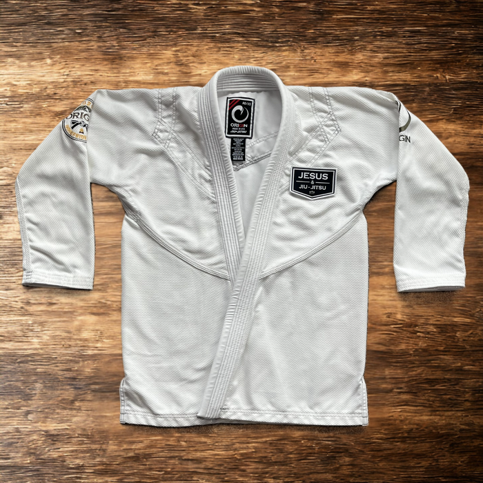 4in JESUS & JIU-JITSU patch on white gi