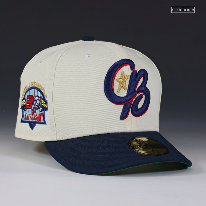 KANNAPOLIS CANNON BALLERS 30TH ANNIVERSARY OFF WHITE EVEL KNIEVEL NEW ERA FITTED CAP