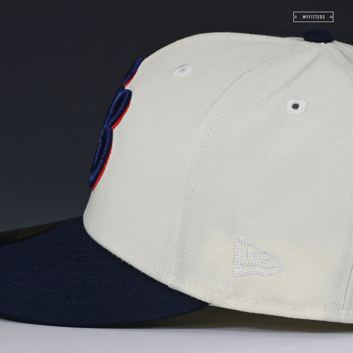 KANNAPOLIS CANNON BALLERS 30TH ANNIVERSARY OFF WHITE EVEL KNIEVEL NEW ERA FITTED CAP
