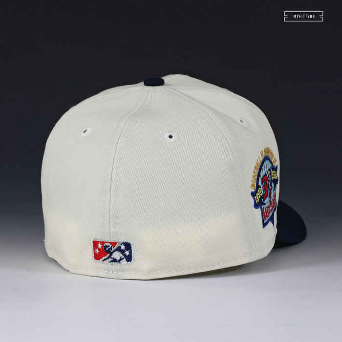KANNAPOLIS CANNON BALLERS 30TH ANNIVERSARY OFF WHITE EVEL KNIEVEL NEW ERA FITTED CAP