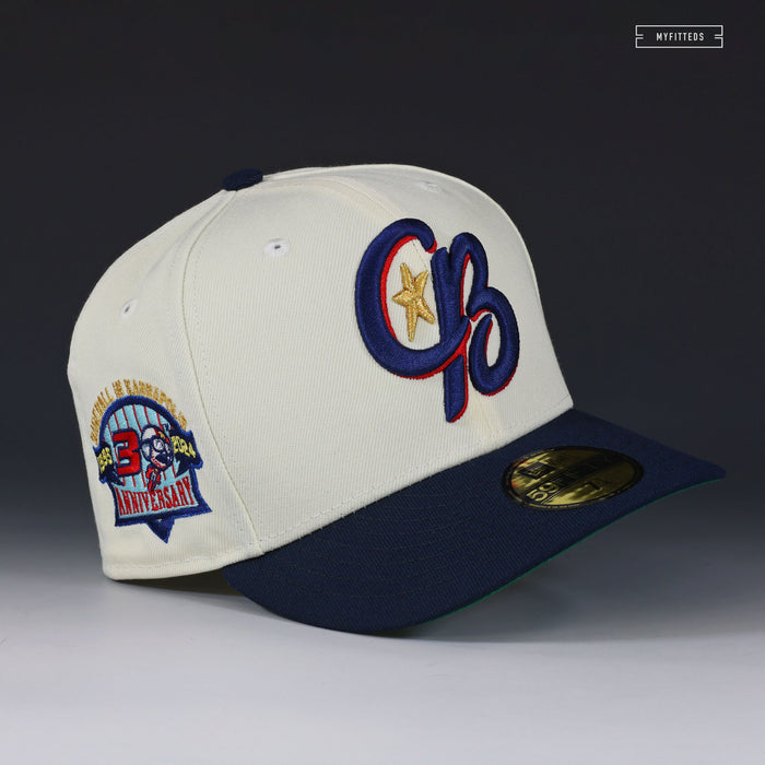 KANNAPOLIS CANNON BALLERS 30TH ANNIVERSARY OFF WHITE EVEL KNIEVEL NEW ERA FITTED CAP