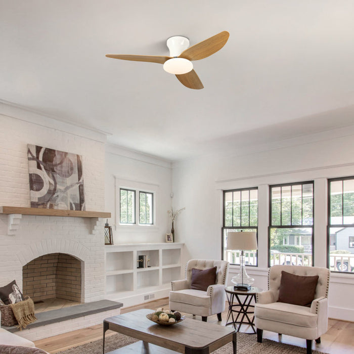 Karlena 40'' Dimmable ABS Blades Ceiling Fan with LED Lights and Remote Control 3 Colours 6-Speed Mute Reversible Motor Timer