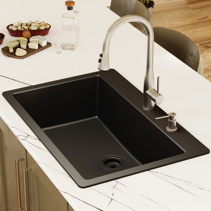 Karran Quartz 33'' X 22'' Large Single Bowl Drop-in Kitchen Sink