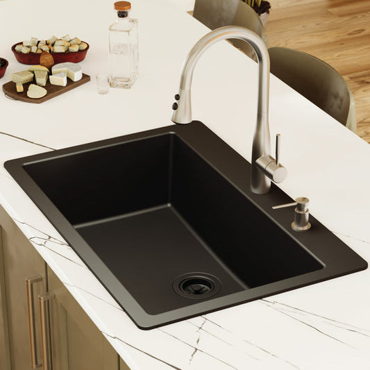 Karran Quartz 33'' X 22'' Large Single Bowl Drop-in Kitchen Sink
