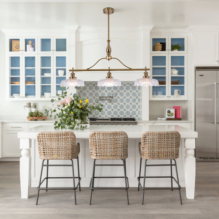 Kelbe Modern Linear Chandelier with 3 Dimmable Lights