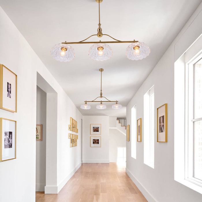 Kelbe Modern Linear Chandelier with 3 Dimmable Lights