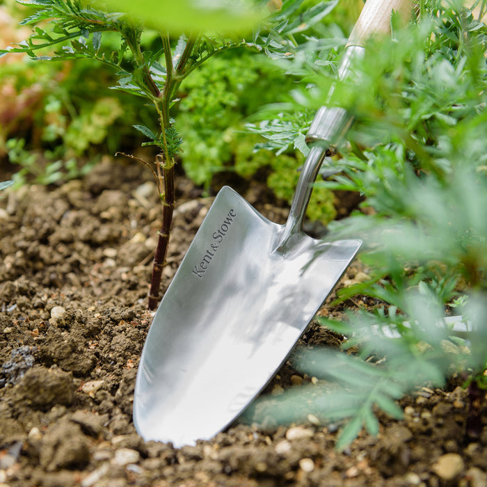 Kent & Stowe - Stainless Steel Border Hand Trowel close up