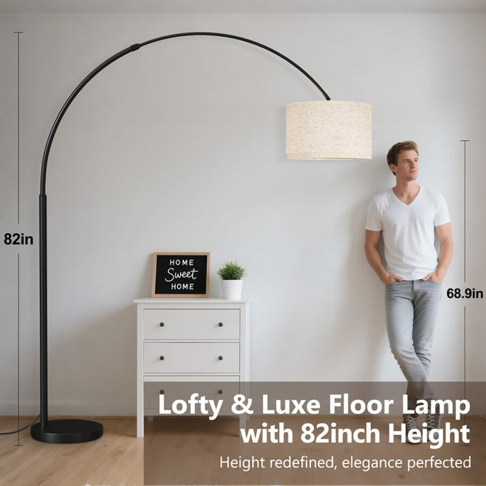 Large arched extendable floor lamp 82 in 82 in