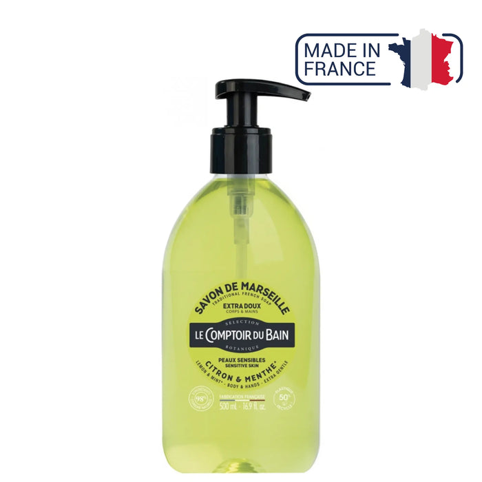 Lemon Mint Liquid Marseille Soap - 500ml - Le Comptoir du Bain - My Podologie