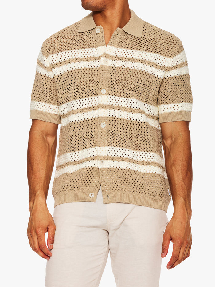 Les Deux Gianni Knitted Short Sleeve Shirt