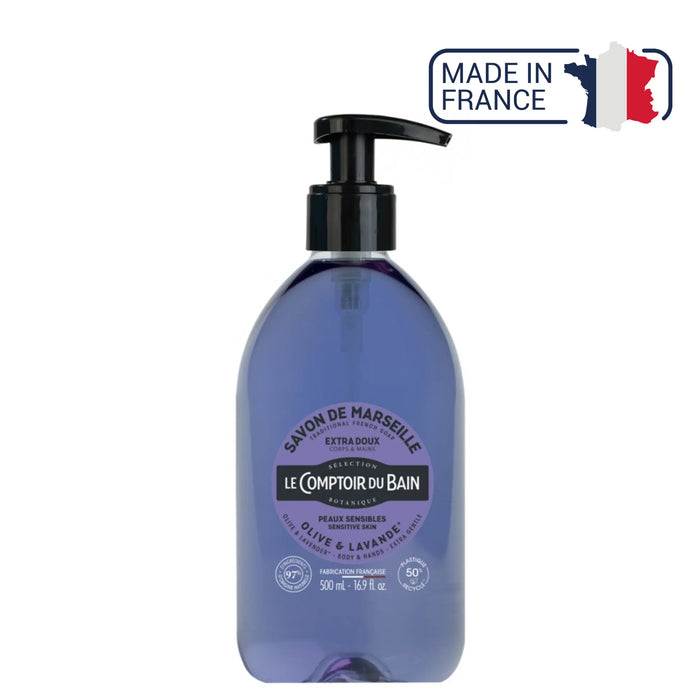 Liquid Marseille soap Olive Lavender - 500ml - Le Comptoir du Bain - My Podologie