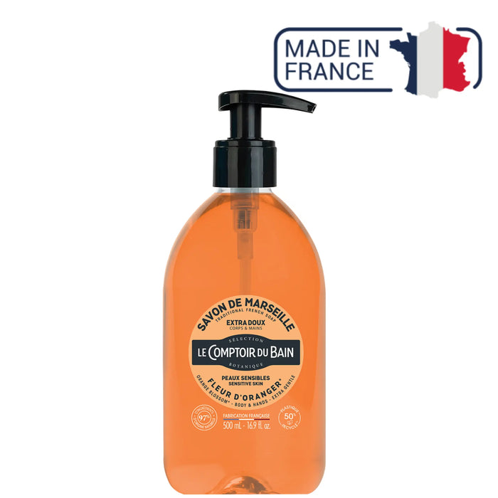Liquid Marseille soap Orange blossom - 500 ml - Le Comptoir du Bain - My Podologie