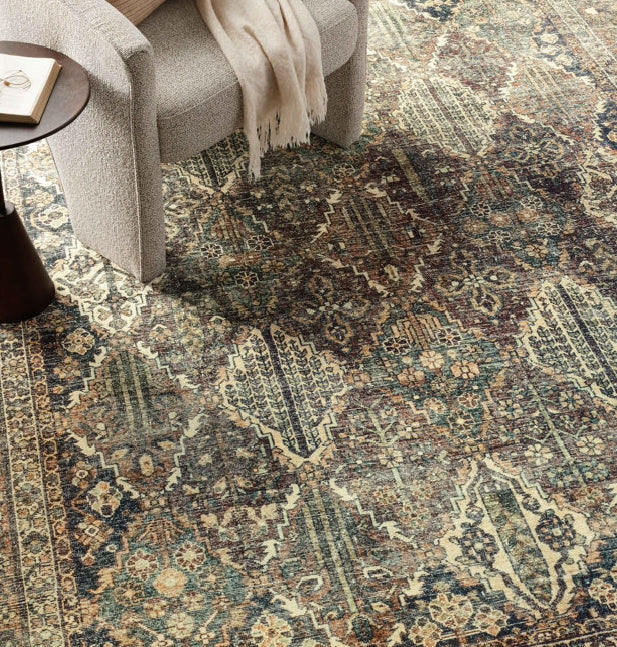 Magnolia Home By Joanna Gaines X Loloi Banks Machine Washable Spice / Blue Area Rug 8'6" x 11'6"
