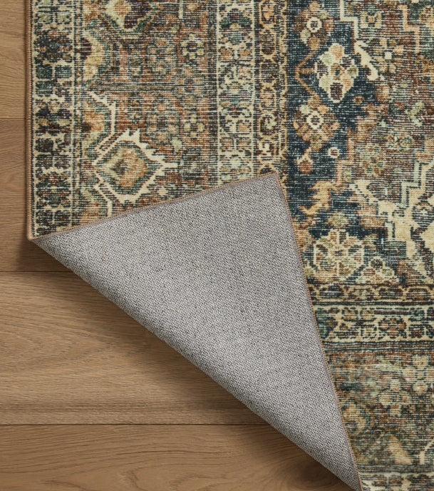 Magnolia Home By Joanna Gaines X Loloi Banks Machine Washable Spice / Blue Area Rug 8'6" x 11'6"