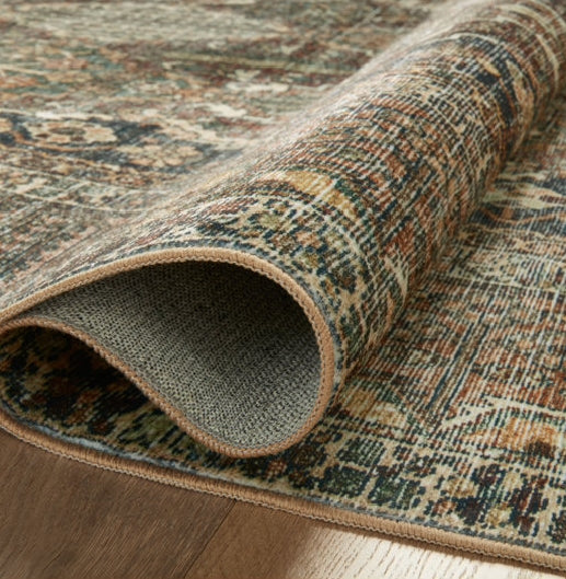 Magnolia Home By Joanna Gaines X Loloi Banks Machine Washable Spice / Blue Area Rug 8'6" x 11'6"