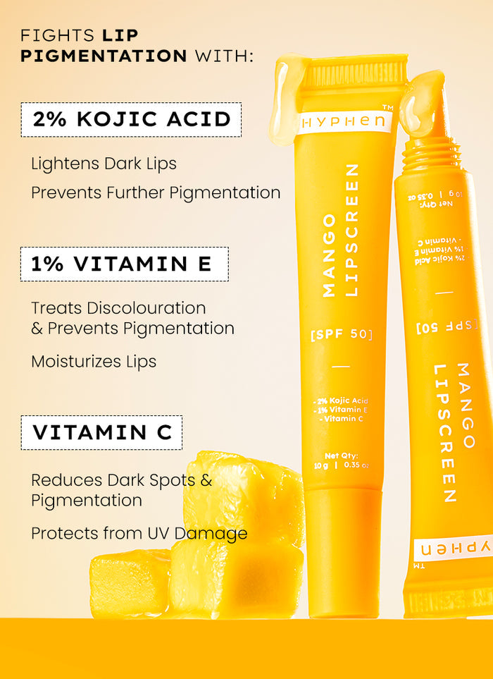 Hyphen Mango LIP Screen SPF 50 PA++++ With 2% Kojic Acid - how to use directions and skincare routine fit