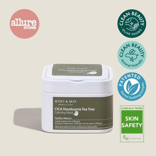 Mary&May Cica Houttuynia cordata Tea Tree Calming Mask Pack - 30 sheets - Komiko Beauty