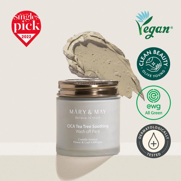 Mary&May CICA TeaTree Soothing Wash off Pack 125g - Komiko Beauty