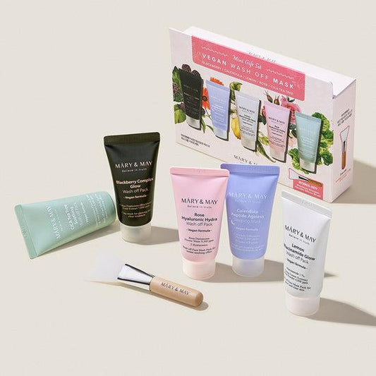 Mary&May Vegan Wash Off Mask Mini Gift Set (30g x5) - Komiko Beauty