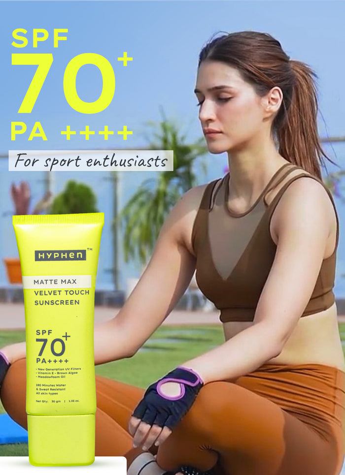 Hyphen Matte Max Velvet Touch Sunscreen SPF 70+ PA++++ - back-of-pack ingredients panel