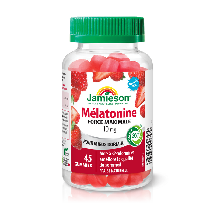 31001163 Jamieson Melatonin Gummies 10 mg, Strawberry, 45 ct 9657_R2094_GUM_Melatonin_10mg_250cc_BTL_MAIN2