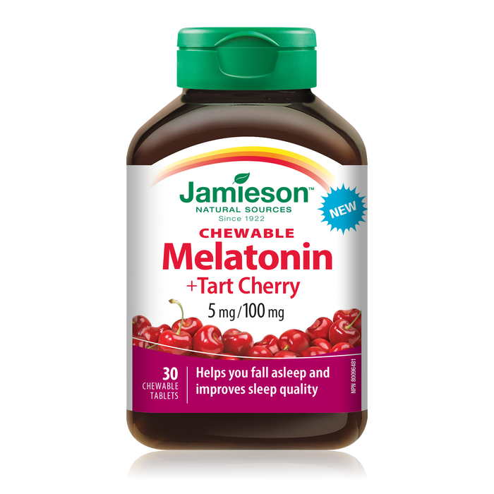 31001129 Jamieson Melatonin with Tart Cherry Chewable 5 mg, Tart Cherry, 30 ct 9581_MAIN