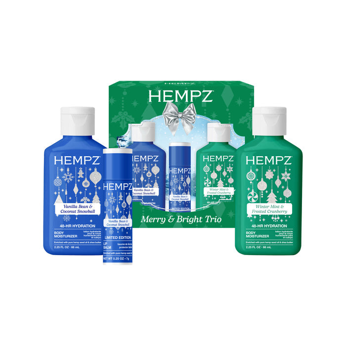 Merry & Bright Mini Moisturizing Holiday Body Lotions & Lip Balm Gift Set