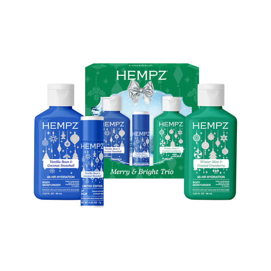 Merry & Bright Mini Moisturizing Holiday Body Lotions & Lip Balm Gift Set