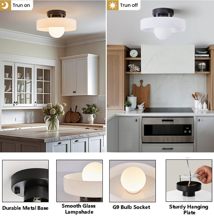 Mid-Century Retro Glass Ceiling Light
