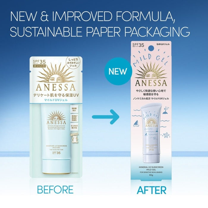 ANESSA Mineral UV Sunscreen Skincare Mild Gel 90g | Isetan KL Online Store
