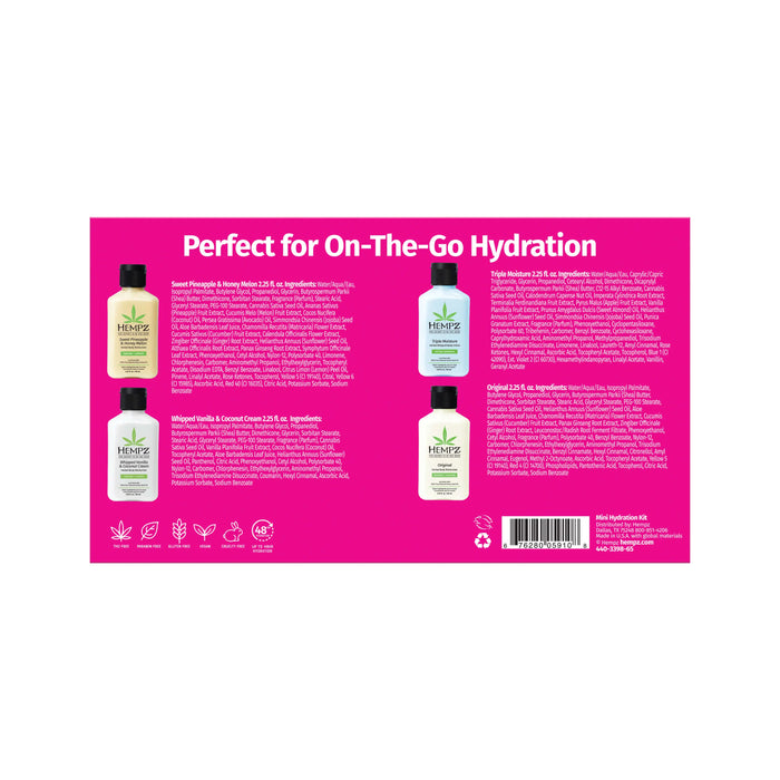 Mini Hydration Moisturizing Core Lotions Gift Set Hempz