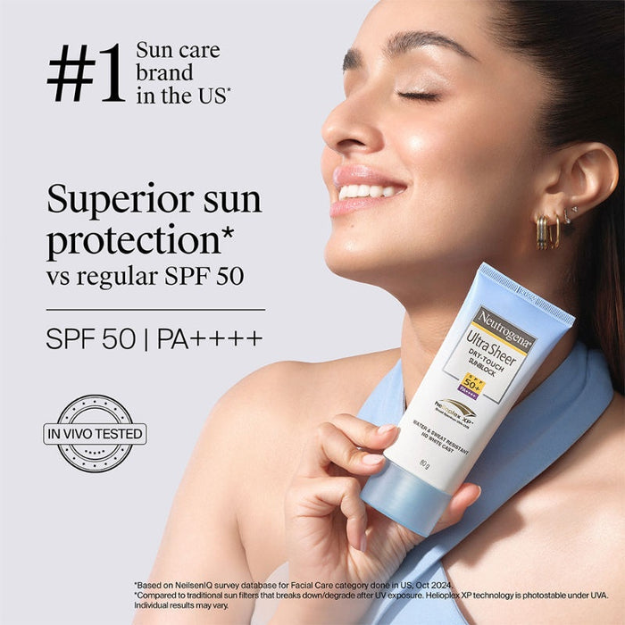 Neutrogena Ultrasheer SPF50+ PA++++ Ultra Light Moisturizing Face Sunscreen Oily & Sensitive Skin (80g)