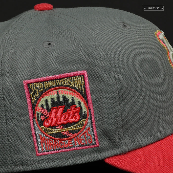 NEW YORK METS MIRACLE METS 25TH ANNIVERSARY NYC PIGEON NEW ERA FITTED CAP