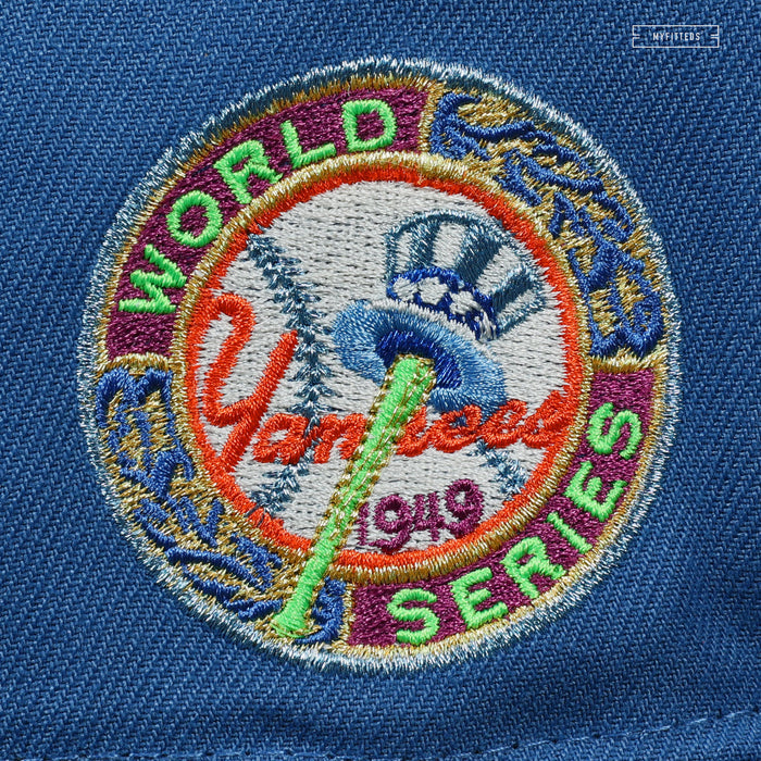 NEW YORK YANKEES 1949 WORLD SERIES LIGHT SERENE SLATE CURRENT LOGO NEW ERA HAT