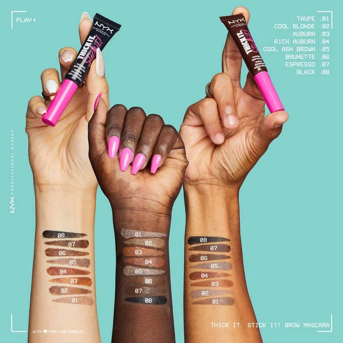 Nyx Professional Makeup Thick It Stick It Brow Gel Mascara جل الحواجب النباتي الملون من نيكس