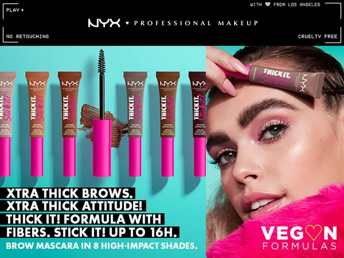 Nyx Professional Makeup Thick It Stick It Brow Gel Mascara جل الحواجب النباتي الملون من نيكس