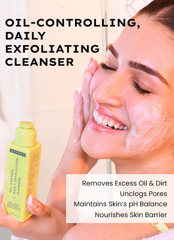 Hyphen Oil Control & Exfoliating Cleanser with 2% AHA BHA - back-of-pack ingredients panel