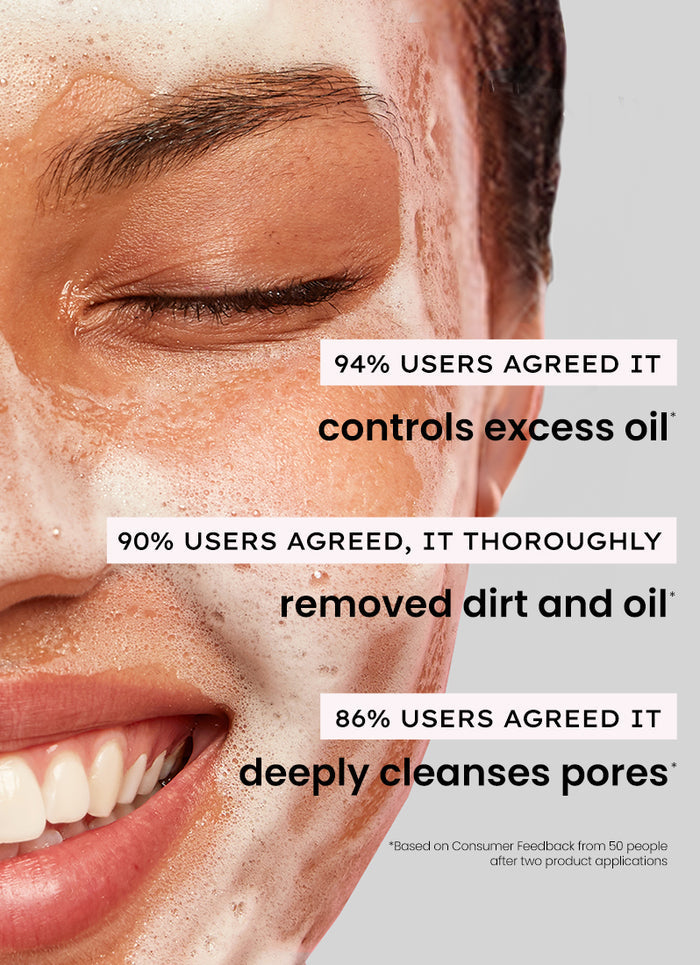 Hyphen Oil Control & Exfoliating Cleanser with 2% AHA BHA - key ingredient breakdown infographic