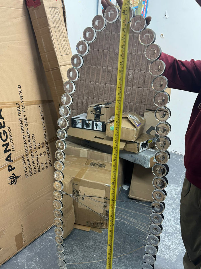 Oval Jeweled Floor Mirror Accent Crystal Full Length Mirror Broken