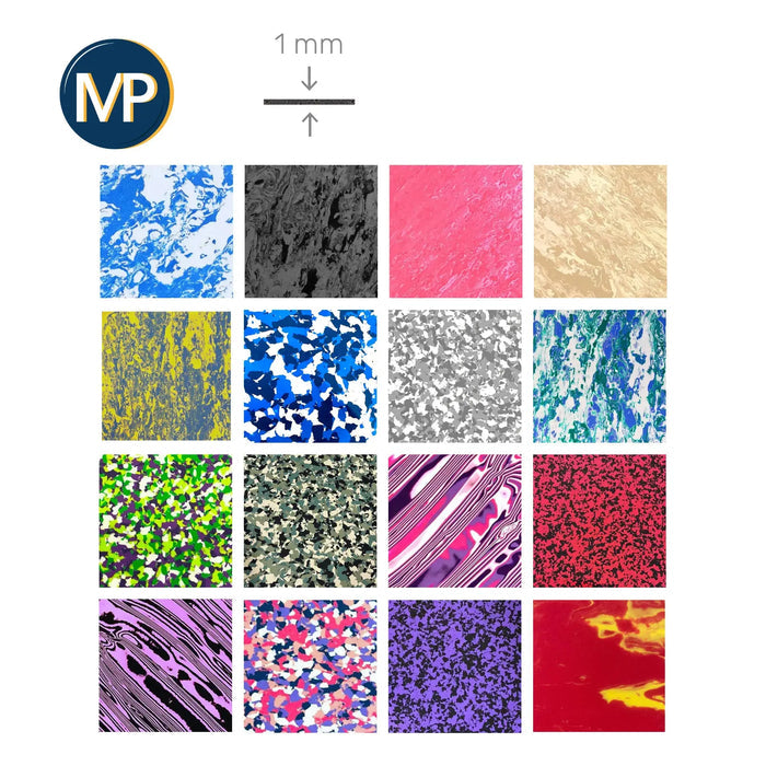 PE EVA covering - Shore 30 - 1mm - 1035 x 1030 mm - 15 MP colors
