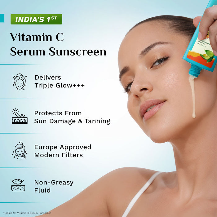 Pilgrim 5% Vitamin C Complex Brightening Serum Sunscreen SPF50+PA++++ In-Vivo tested (50ml)