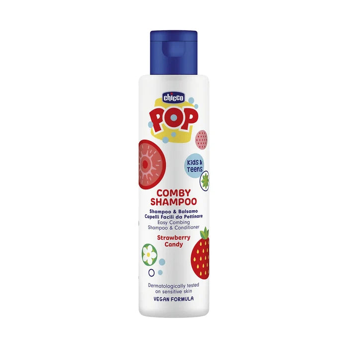 POP Strawberry 2 in 1 Comby Shampoo & Conditioner 250 ml (6 Years+)