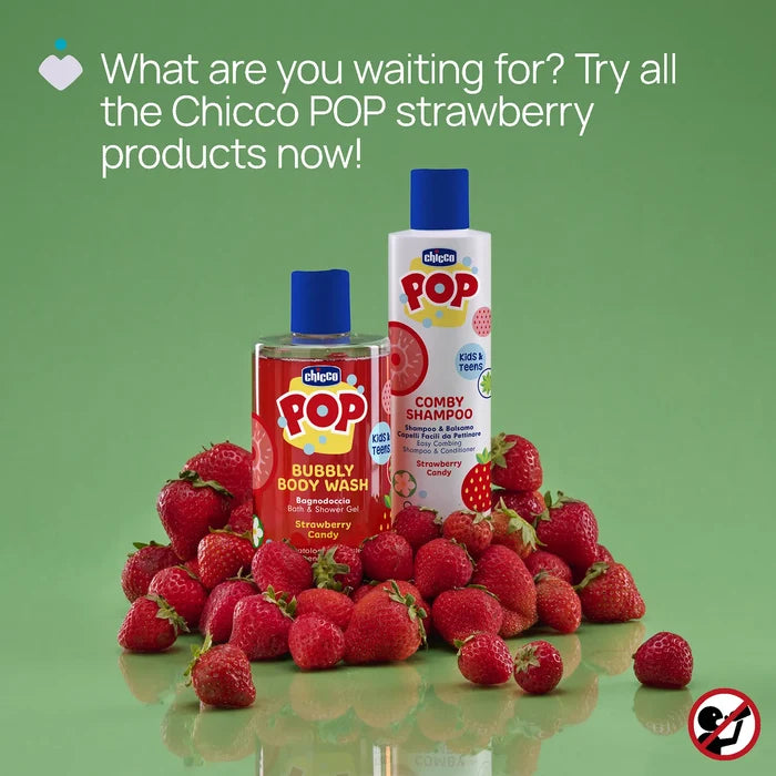 POP Strawberry 2 in 1 Comby Shampoo & Conditioner 250 ml (6 Years+)