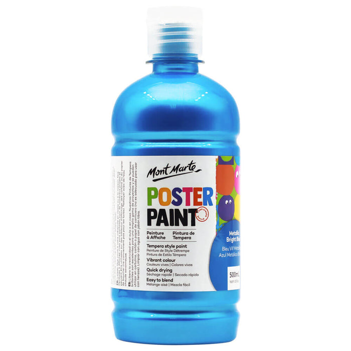 Poster Paint 500ml (16.91 US fl.oz) - Metallic Bright Blue