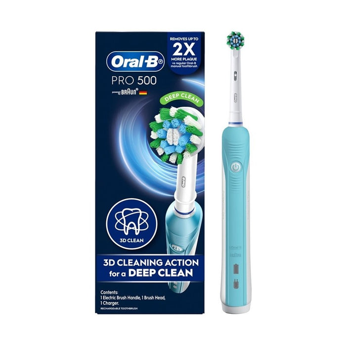 ORAL-B Pro 500 Deep Clean Blue Electric Toothbrush 1s | Isetan KL Online Store